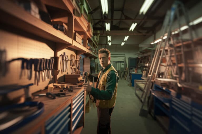 Trois outils Parkside de bricolage exposés en rayon Lidl, affichage promotionnel moins de 20 euros.